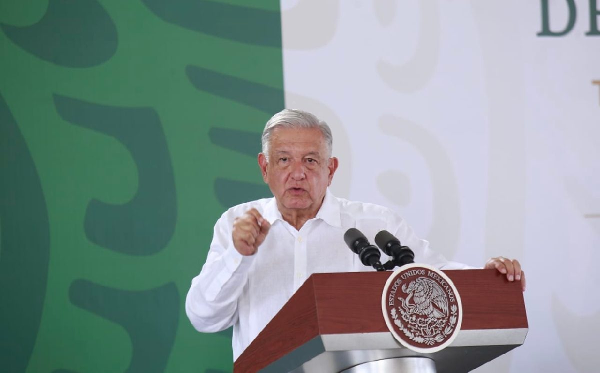 El Presidente durante su conferencia de prensa matutina que encabezó desde Tamaulipas. | Juan Carlos Bautista