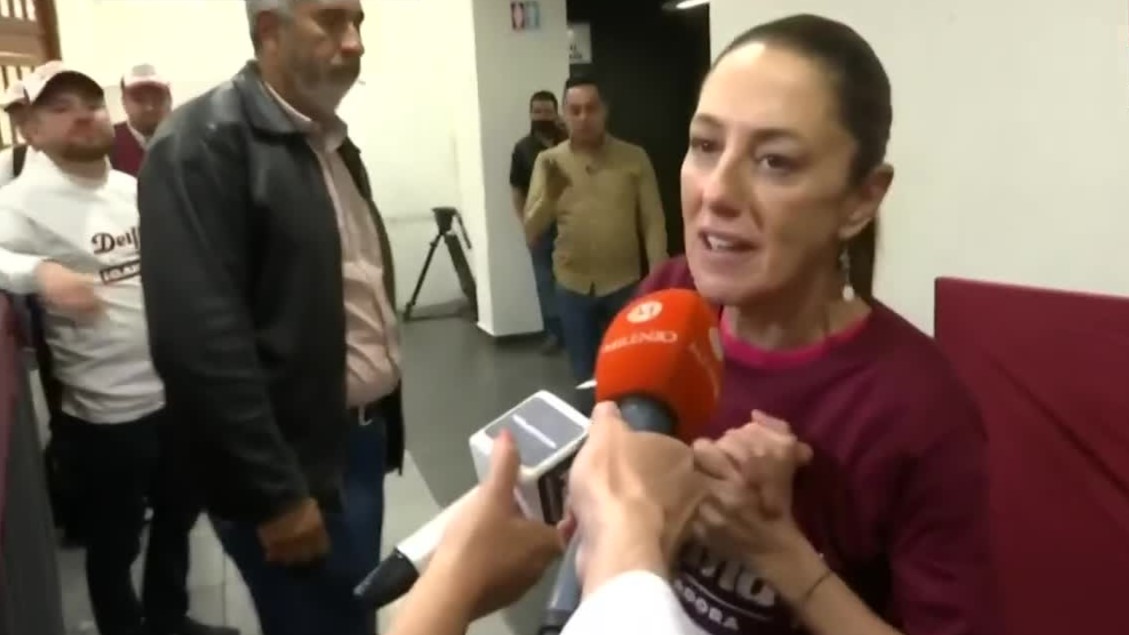 Claudia Sheinbaum demuestra su felicidad por el trabajo que realizó Delfina Gómez