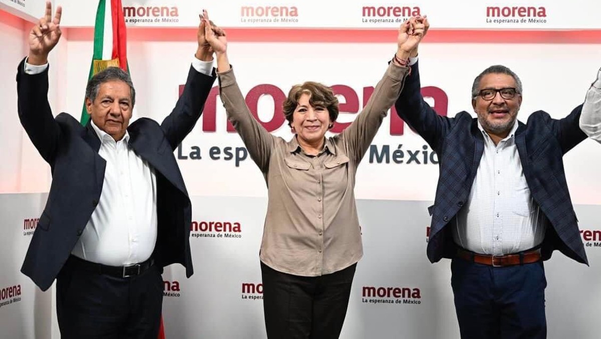 Higinio Martínez, Delfina Gómez y Horacio Duarte. | Twitter