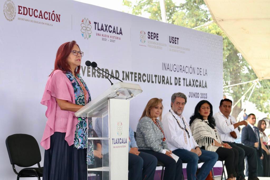 Leticia Ramírez Amaya inaugura la Universidad Intercultural de Tlaxcala