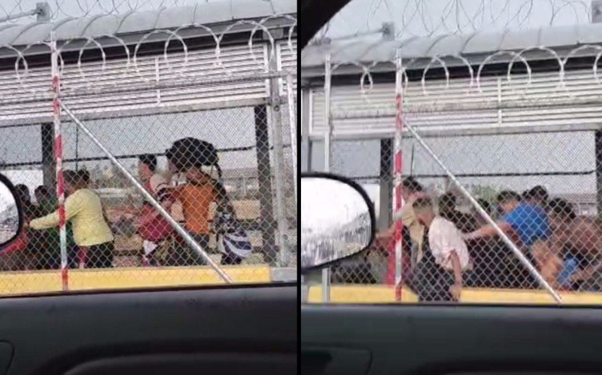 Migrantes intentan cruce ilegal por puente en Matamoros, Tamaulipas