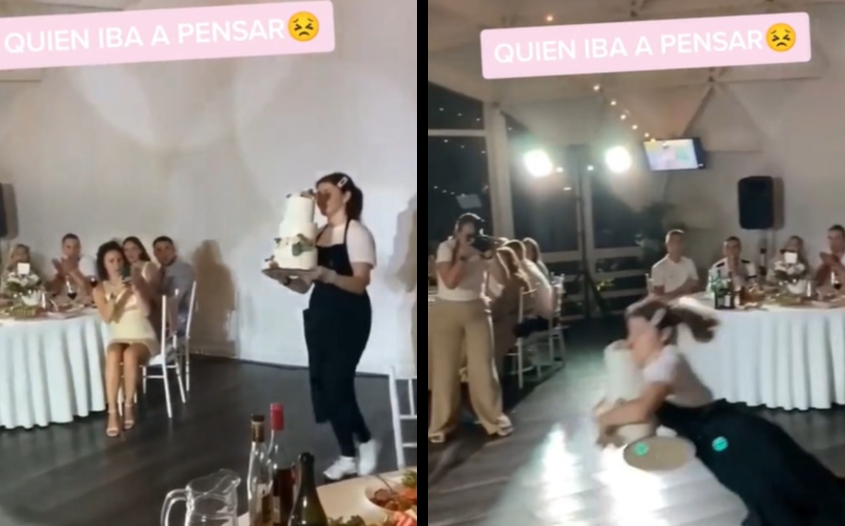 La joven se hizo viral al caerse con todo y pastel | ESPECIAL