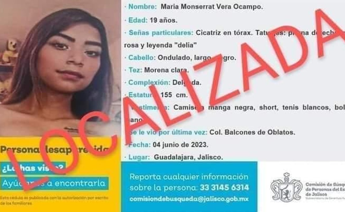 Localizan a María Monserrat (Especial)