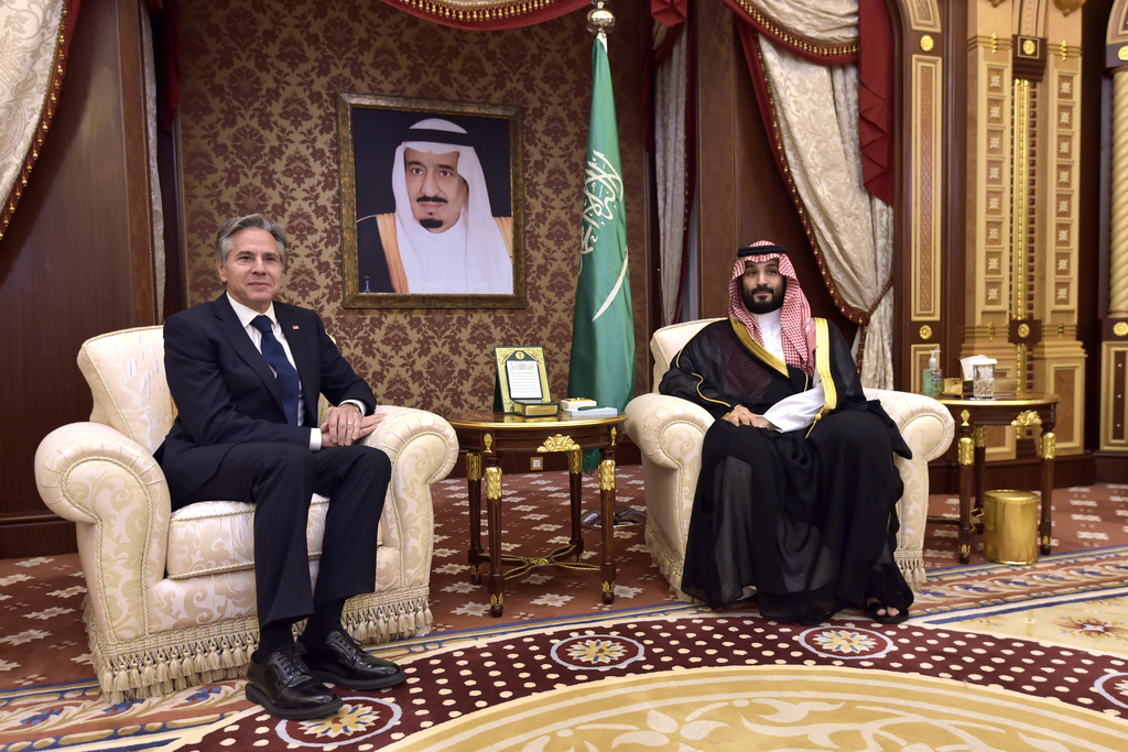 Saudí, Mohammed bin Salman, se reúne con el secretario de Estado de Estados Unidos, Antony Blinken | AP