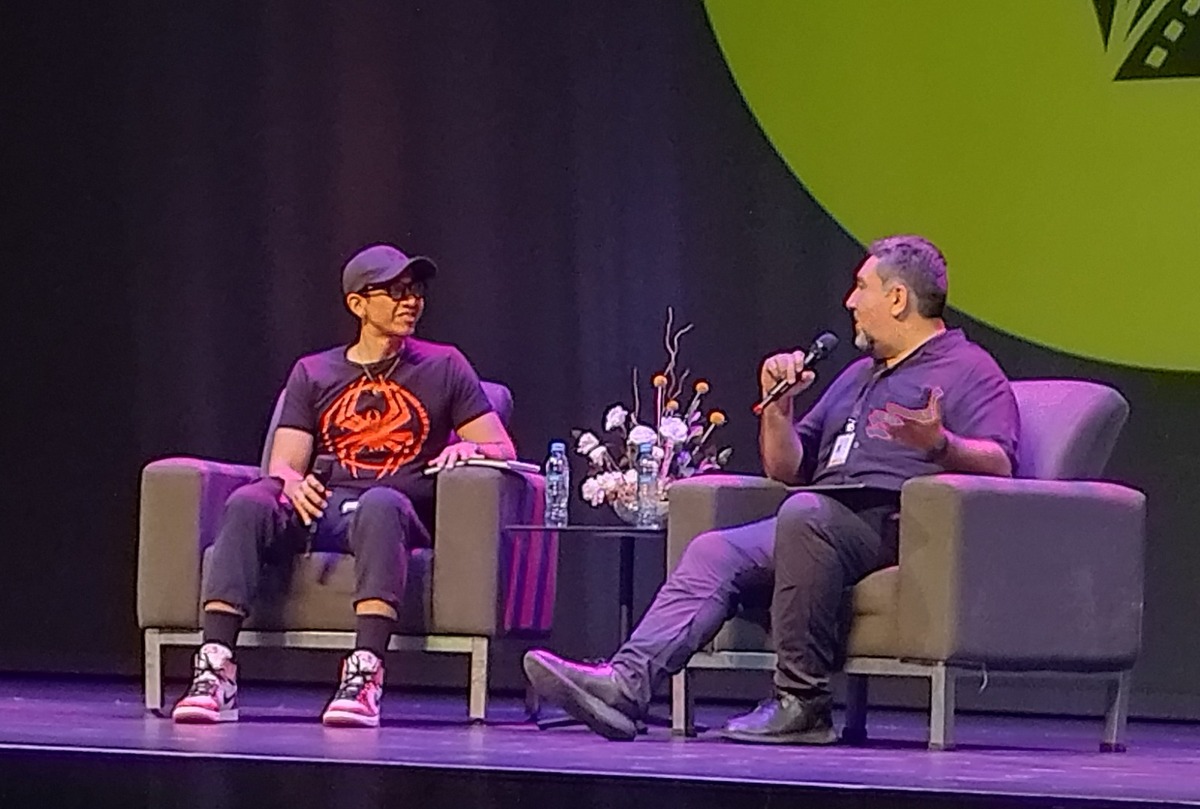Cruz Contreras y  Carlos Gutiérrez, durante su master class en FICG (Enrique Vázquez)