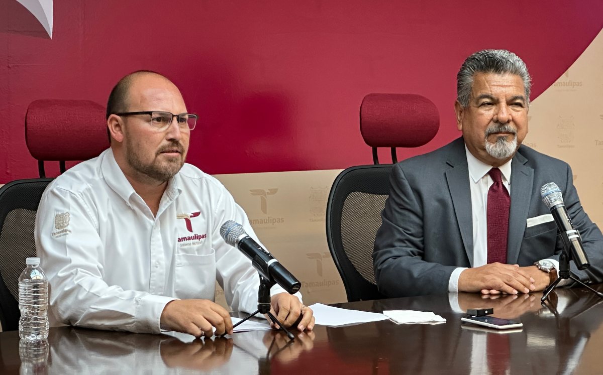 Joel Villegas, secretario general de Gobierno y Jorge Cuéllar Montoya, vocero de Seguridad Pública. (Antonio Hernández)