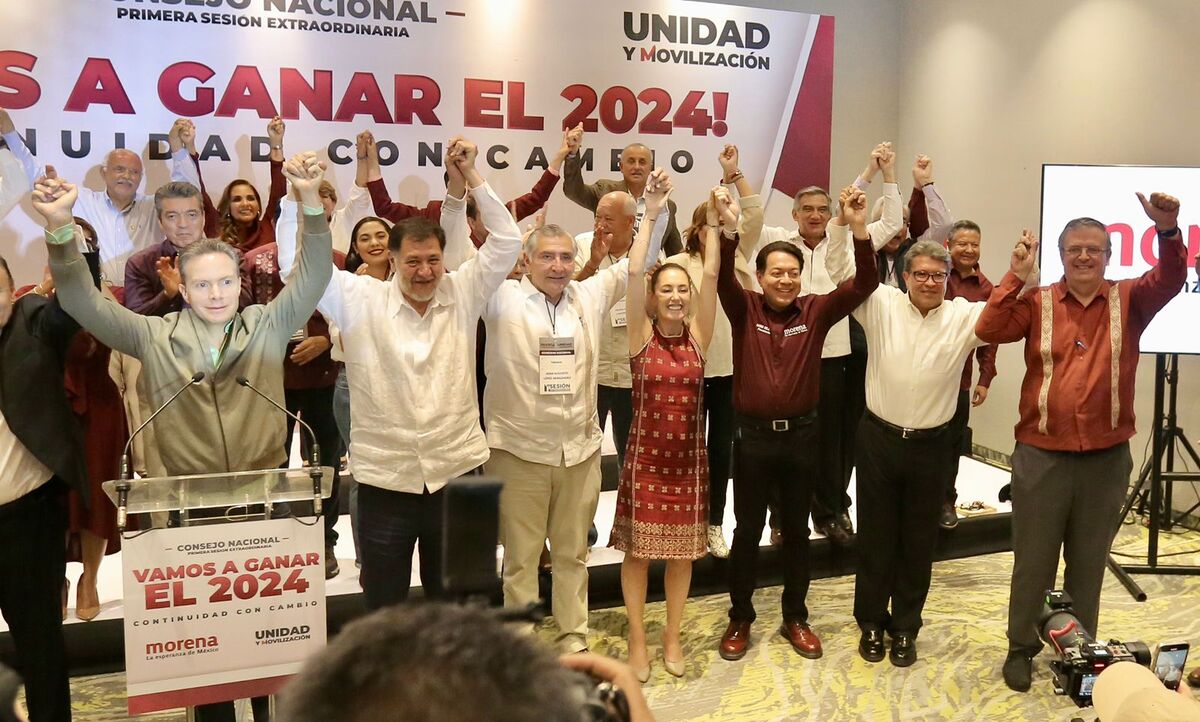 Conferencia de prensa para dar detalles sobre el proceso para elegir al coordinador nacional por la defensa de la 4T. | Foto: Ariel Ojeda