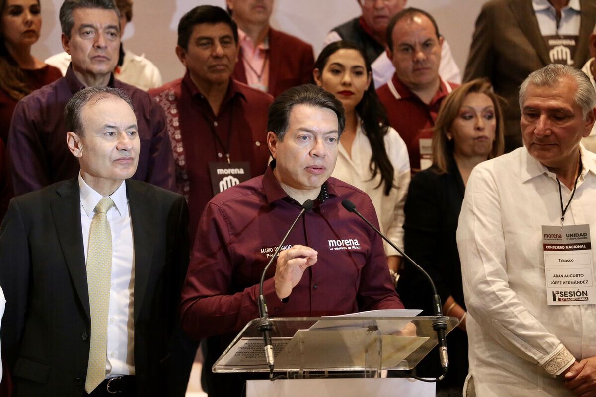 Mario Delgado, dirigente nacional de Morena, durante conferencia de prensa | Foto: Ariel Ojeda / Milenio Diario