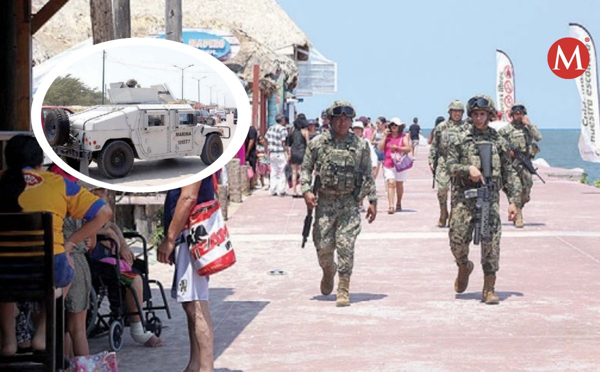 Vigila Semar playa Miramar con unidades acorazadas en Ciudad Madero