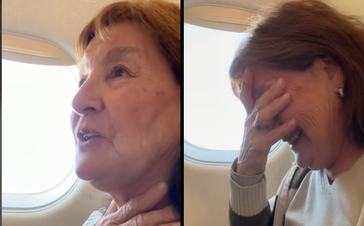 La tiene una reacción de una abuelita al volar en avión por primera vez | ESPECIAL
