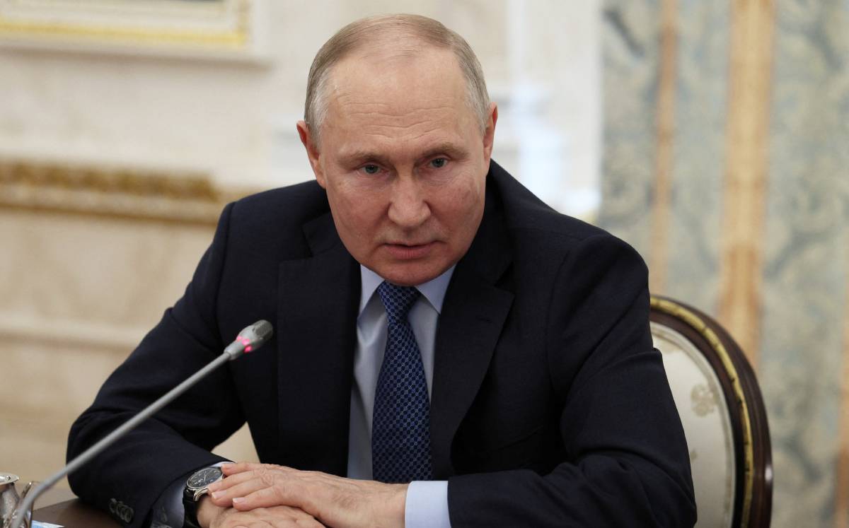 El presidente Vladimir Putin durante el encuentro con corresponsales de guerra. (Reuters).