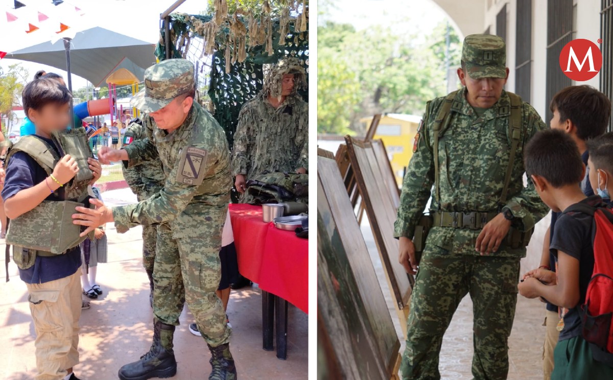 Ejército Mexicano expone su equipo ante ciudadanos de Pueblo Viejo