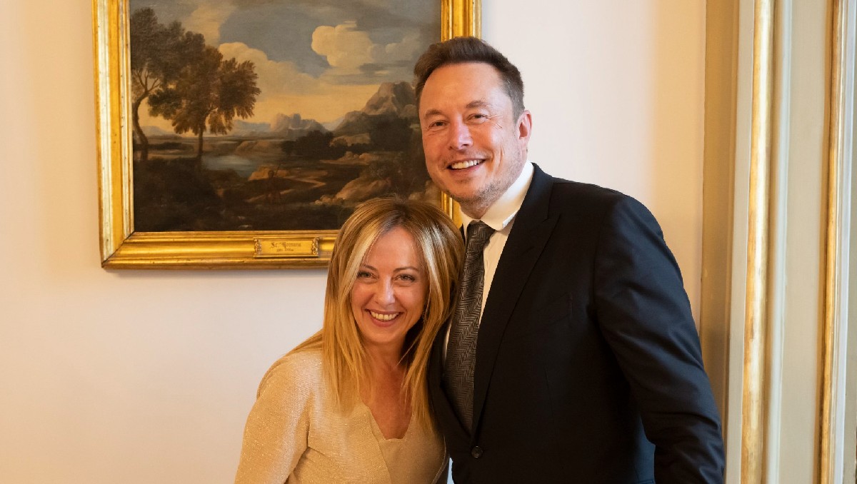 La primera ministra de Italia, Giorgia Meloni, y el empresario Elon Musk. | Especial