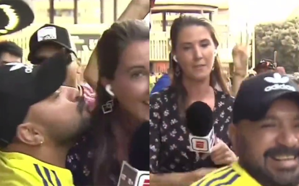 Reportera de ESPN sufre acoso durante enlace en vivo; aficionado intentó besarla (Captura ESPN)