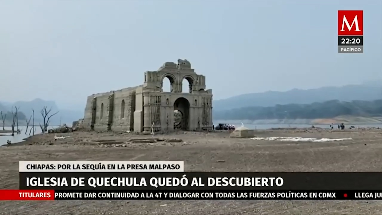 El intenso calor provocó que antigua iglesia sumergida volviera a salir a la superficie