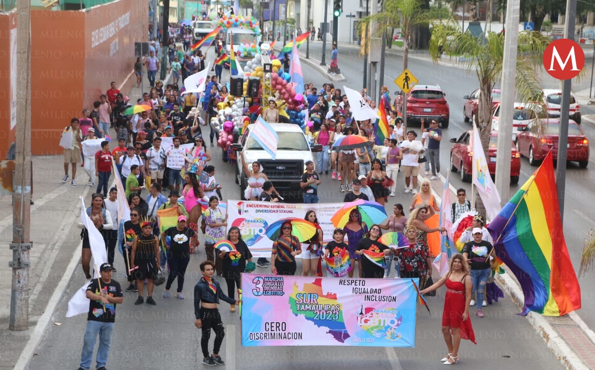 Marcha LGBT 2023 en Tampico. (Yazmín Sánchez)