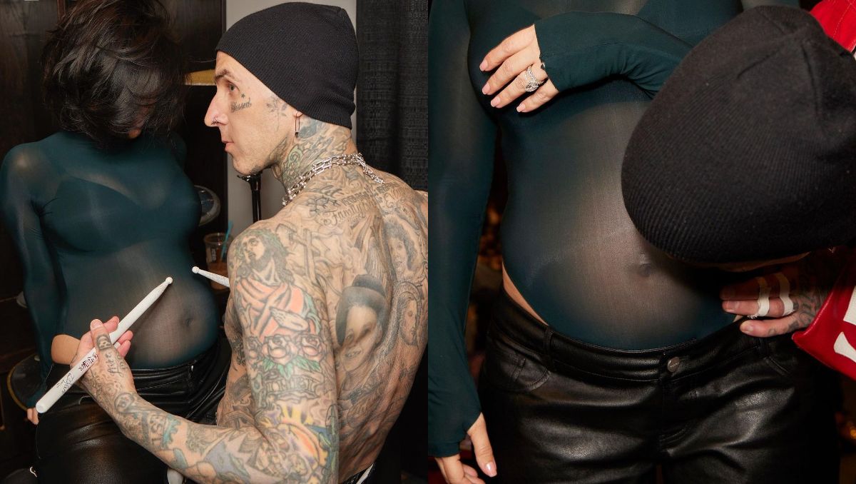 Kourtney Kardashian y Travis Barker presumen embarazo (Especial).