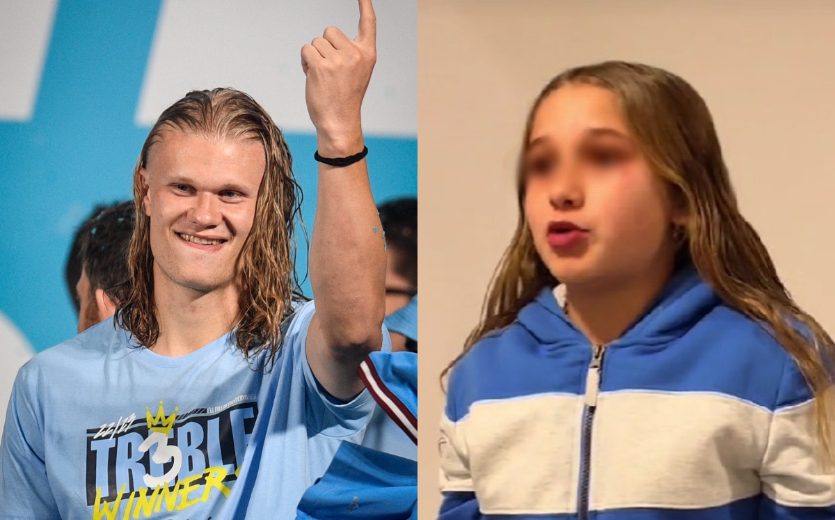 Niña se enoja porque le dicen Haaland gracias a su peinado (AFP / TikTok @camistabile3)