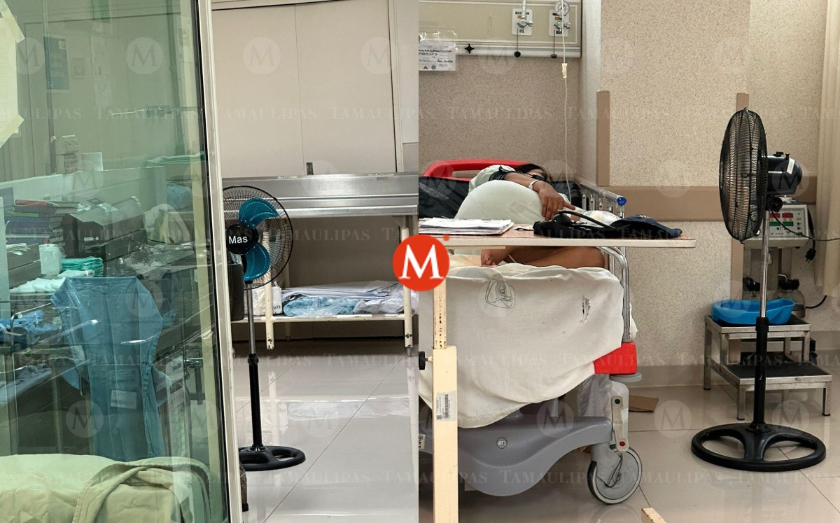 Refrescan a los pacientes del Hospital "Carlos Canseco" con ventiladores de sus casas. (Cortesía)