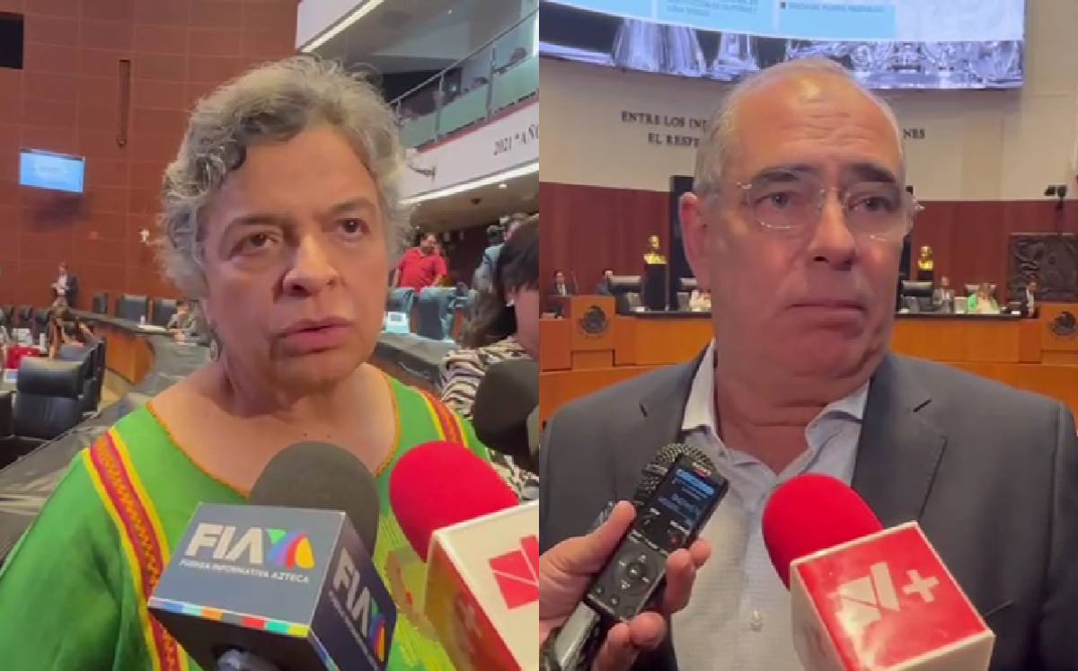 Los senadores Beatriz Paredes, del PRI, y Julen Rementeria, del PAN. (Especial).