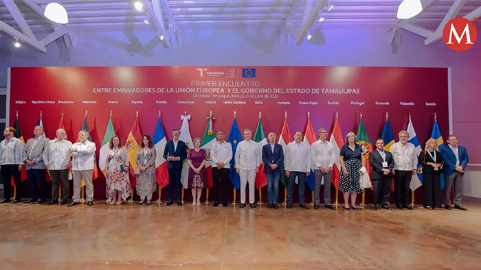 Américo Villarreal recibe a embajadores de la Unión Europea en Tamaulipas