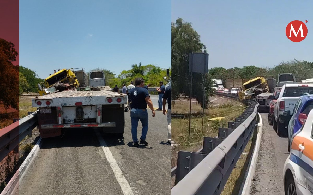Choque de trailers en libramiento de Tampico