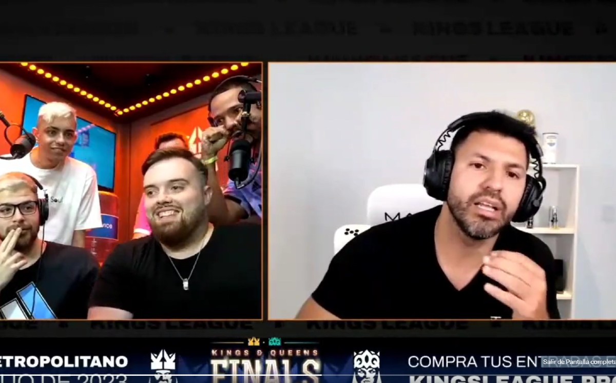 Kun Agüero estalla contra amigo de Iba Llanos en juego d Kings League (Captura)