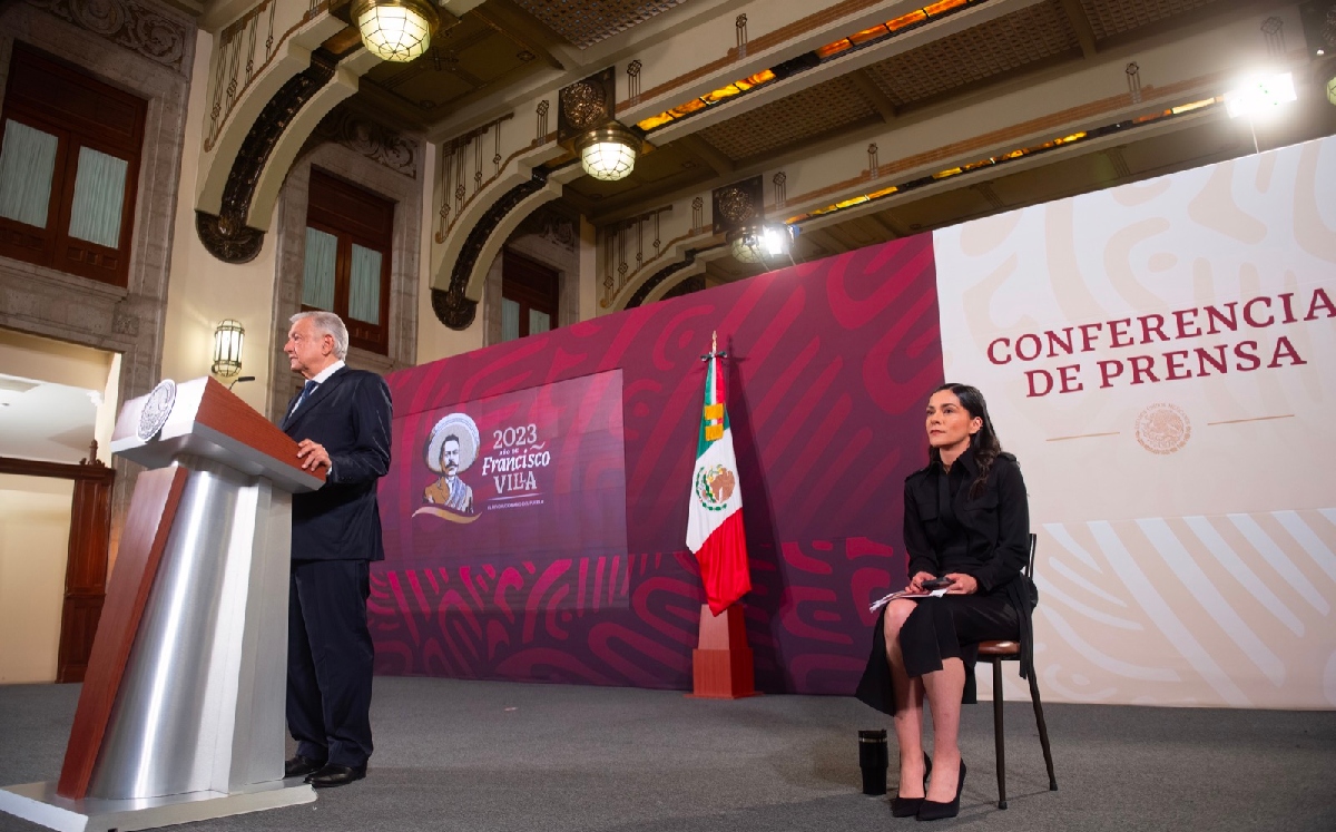 Conferencia de prensa matutina desde el Salón de Tesorería en Palacio Nacional. | Cortesía