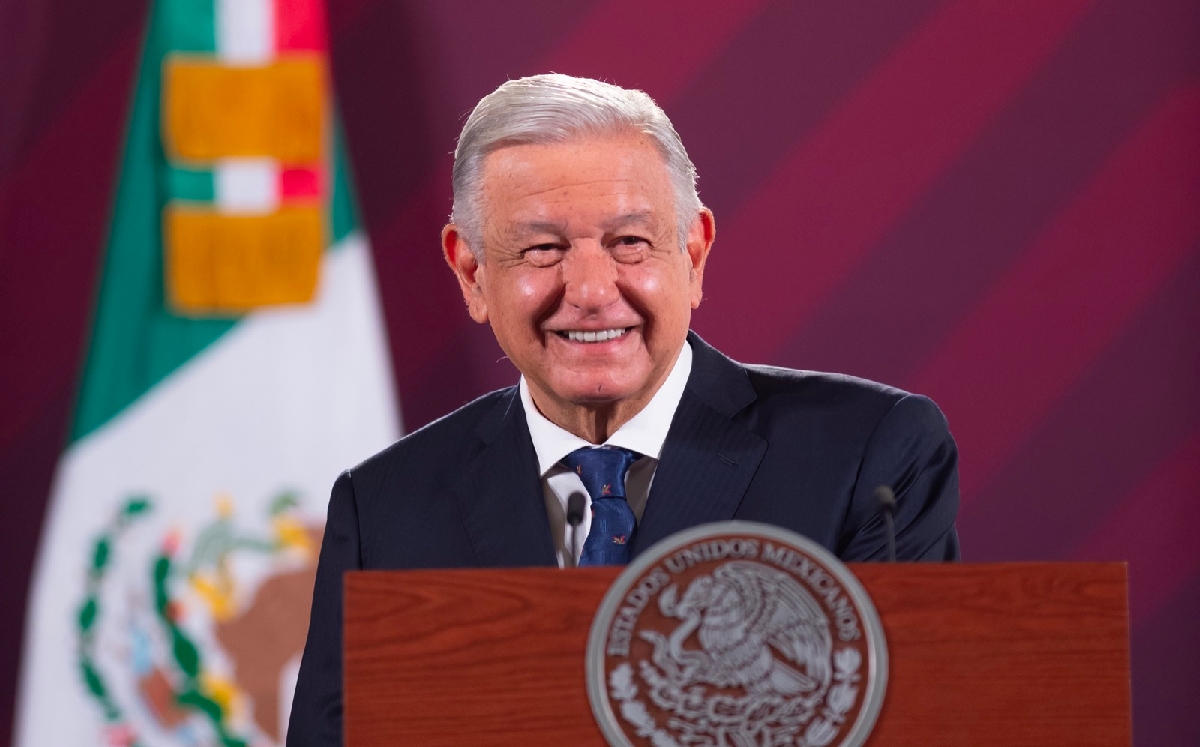 El Presidente en su conferencia de prensa matutina hoy en Palacio Nacional. | Cortesía