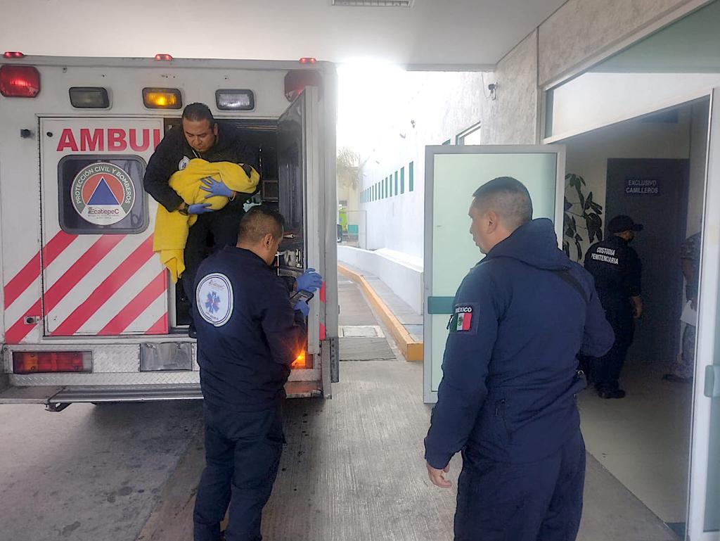 Según fuentes de seguridad, el estado de salud del bebé es grave.