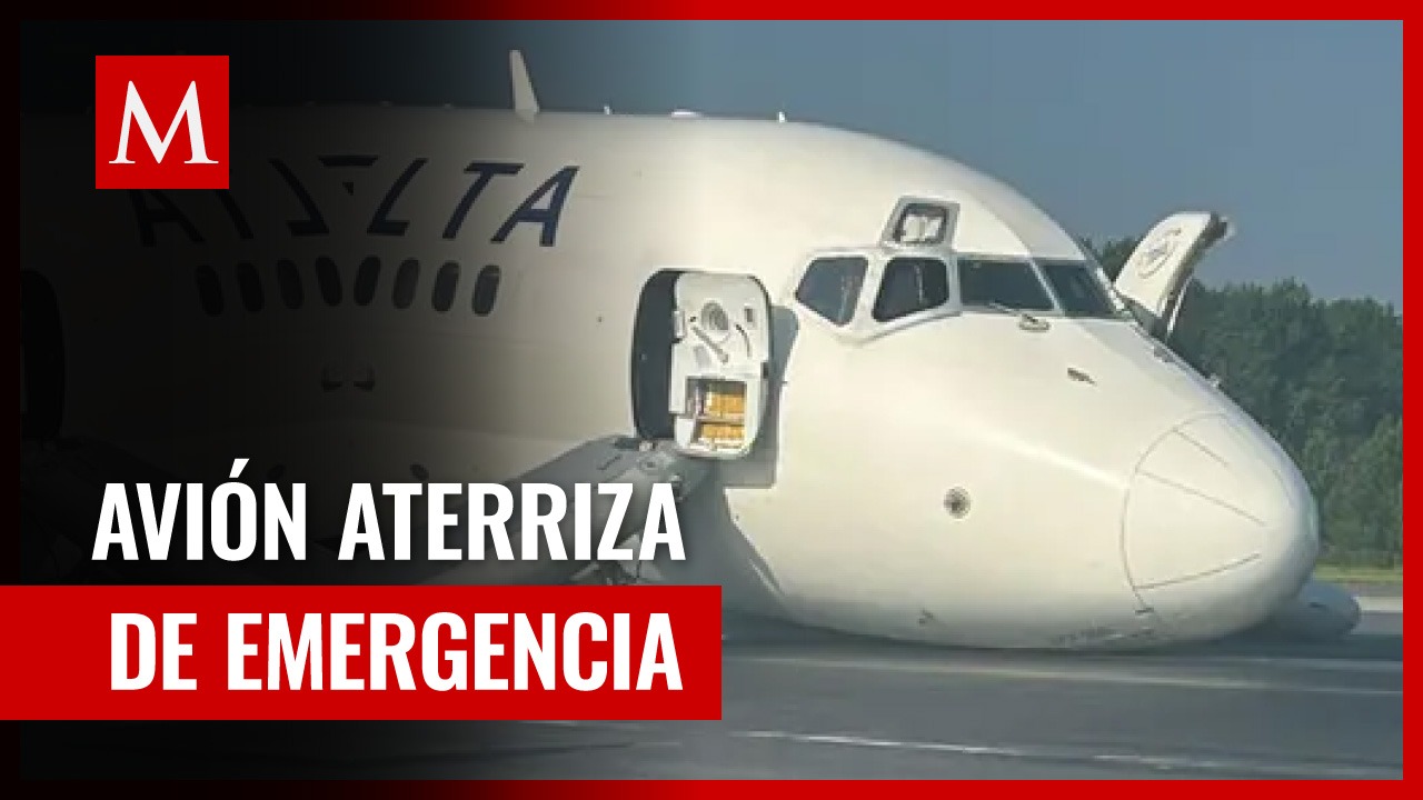 Avión aterriza de emergencia en aeropuerto de EU; tren de aterrizaje delantero no se desplegó