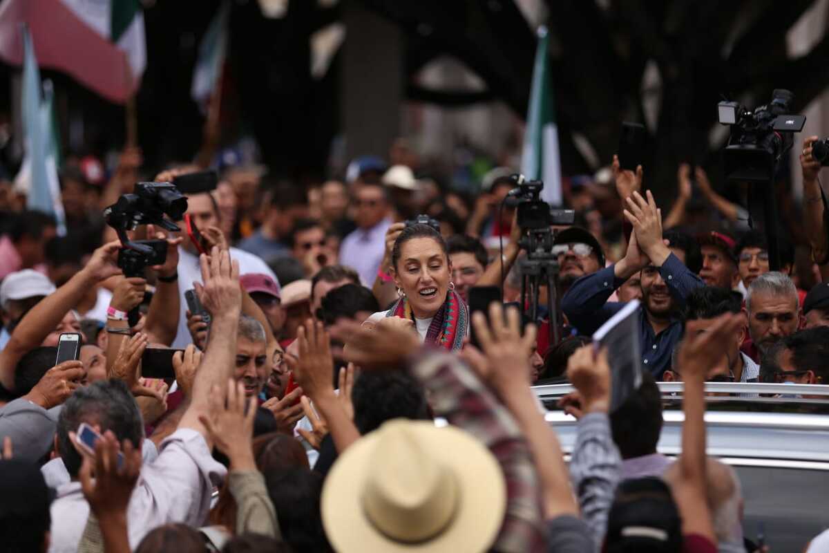 Concluye asamblea informativa de Claudia Sheinbaum Pardo en el centro de Moroleón Guanajuato. Fotografía Octavio Hoyos
