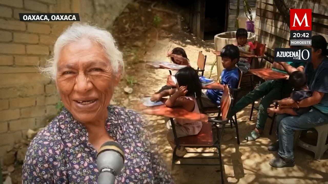 Ángela, maestra jubilada da clases a una familia en condiciones de pobreza en Oaxaca