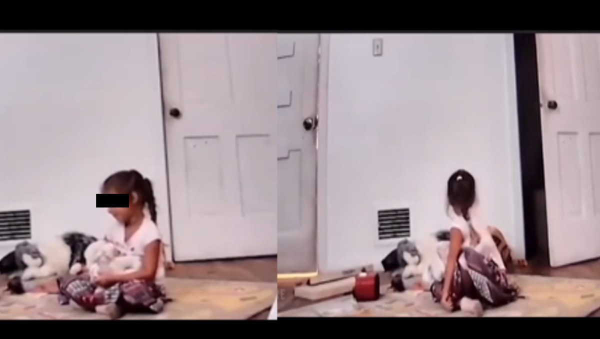 Niña hablando con un amigo imaginario / Captura