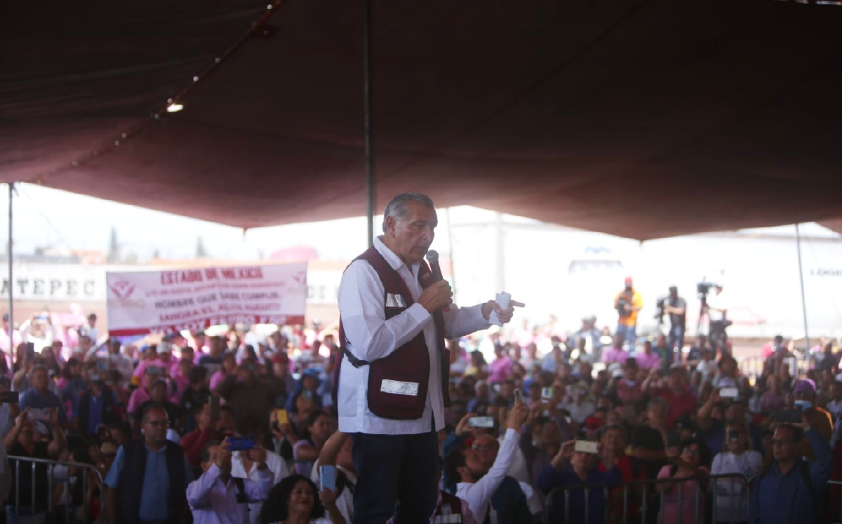 Adan Augusto López,  aspirante a la coordinación de la 4T en asambleaen Ecatepec. | Ariana Pérez