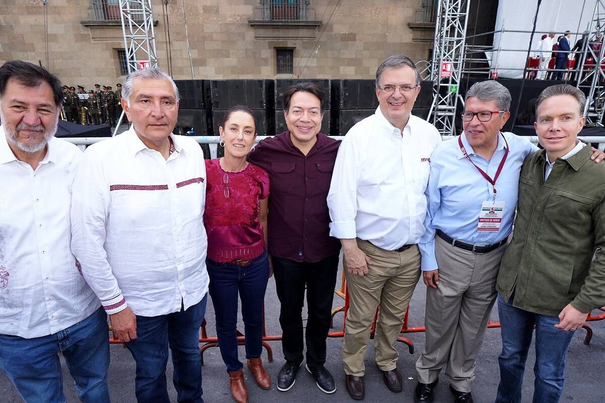 Las 'corcholatas' estuvieron unidas durante mensaje de AMLO. (Especial)