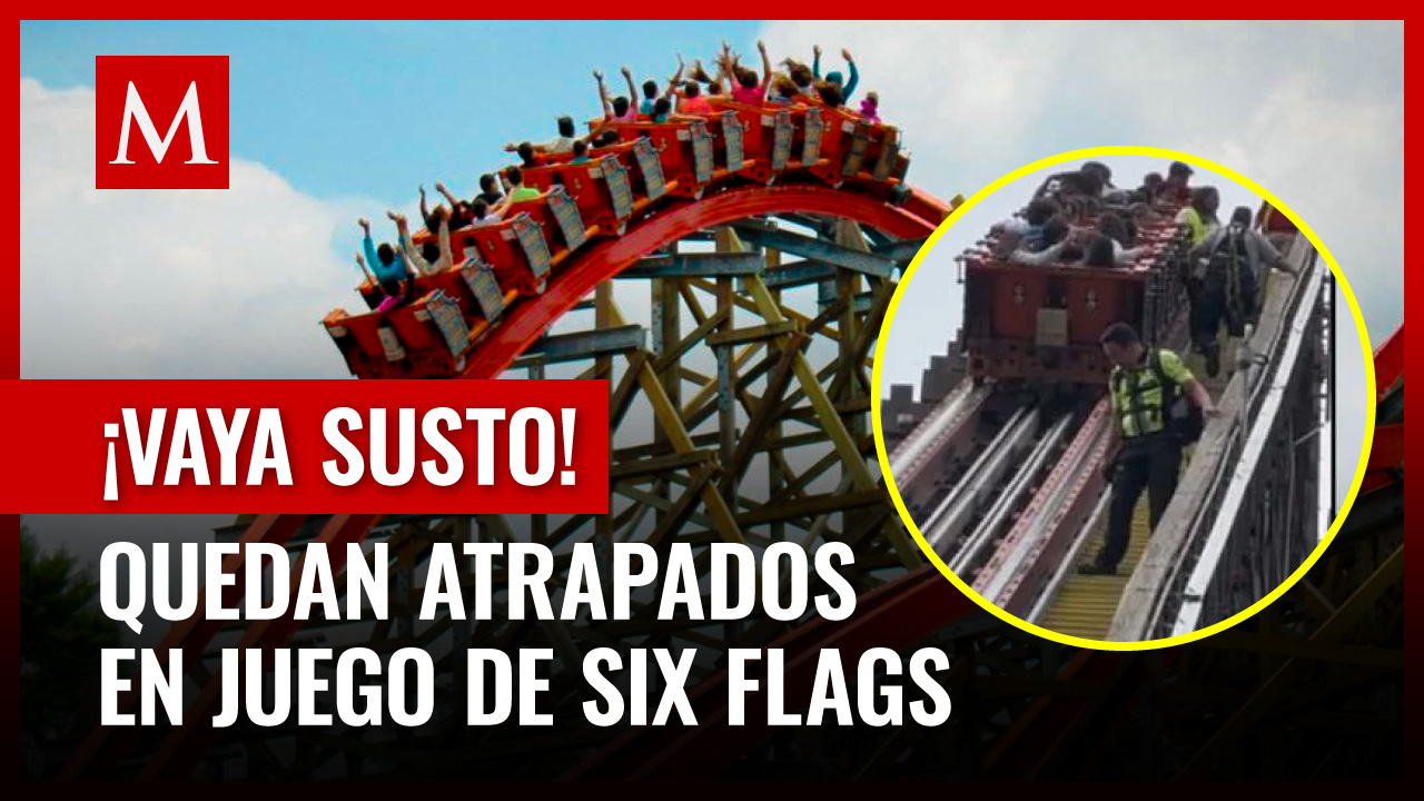 Juego mecánico de Six Flags México tiene aparente falla; personas quedan atrapadas en lo alto
