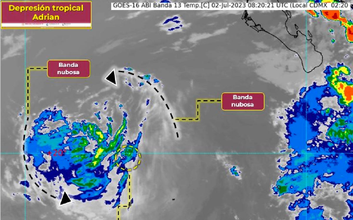 La tormenta sigue una ruta hacia el oeste-noroeste. | Conagua