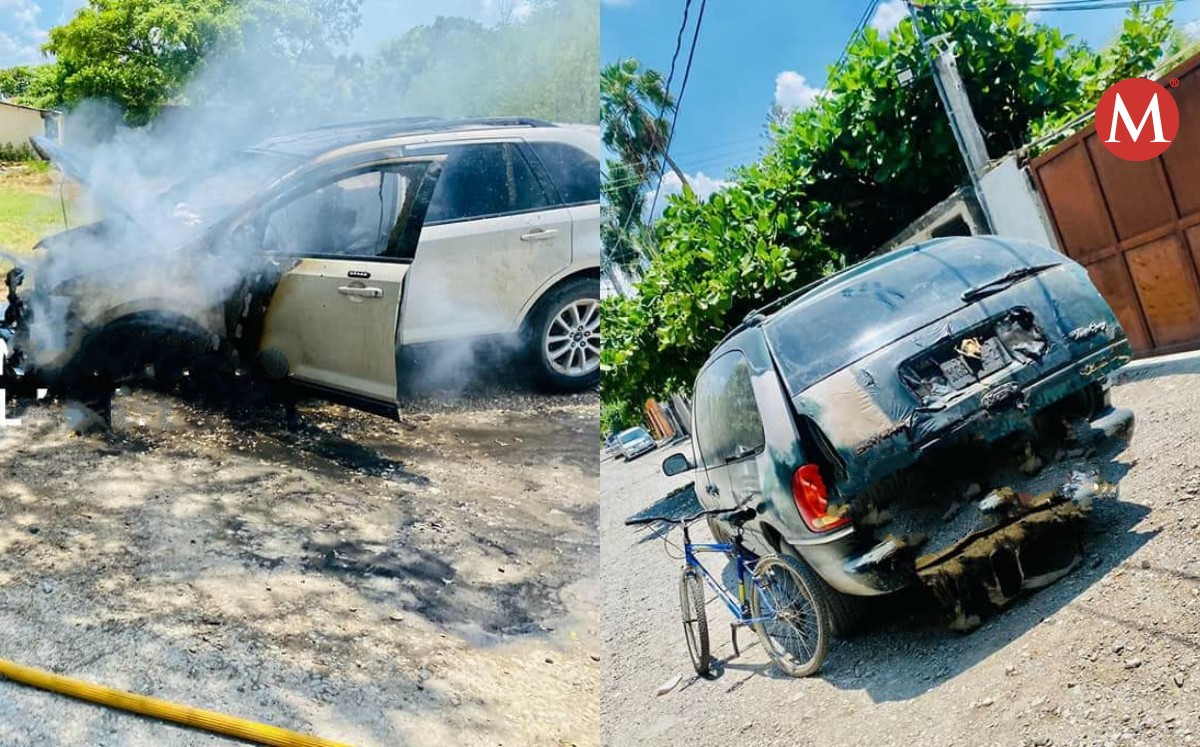 Camioneta se incendia por corto circuito en Ciudad Mante