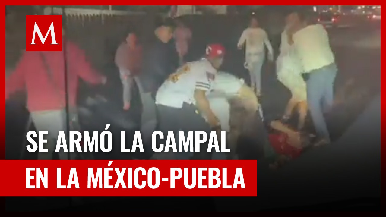 Caos en la autopista México-Puebla: pelea campal tras incidente vial