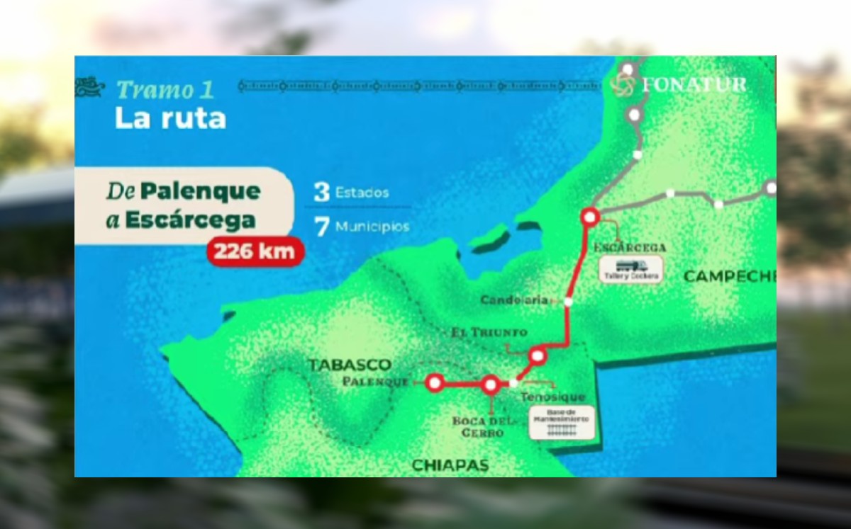 El tramo 1 del Tren Maya, que va de Palenque a Escárcega. Foto: (Especial)