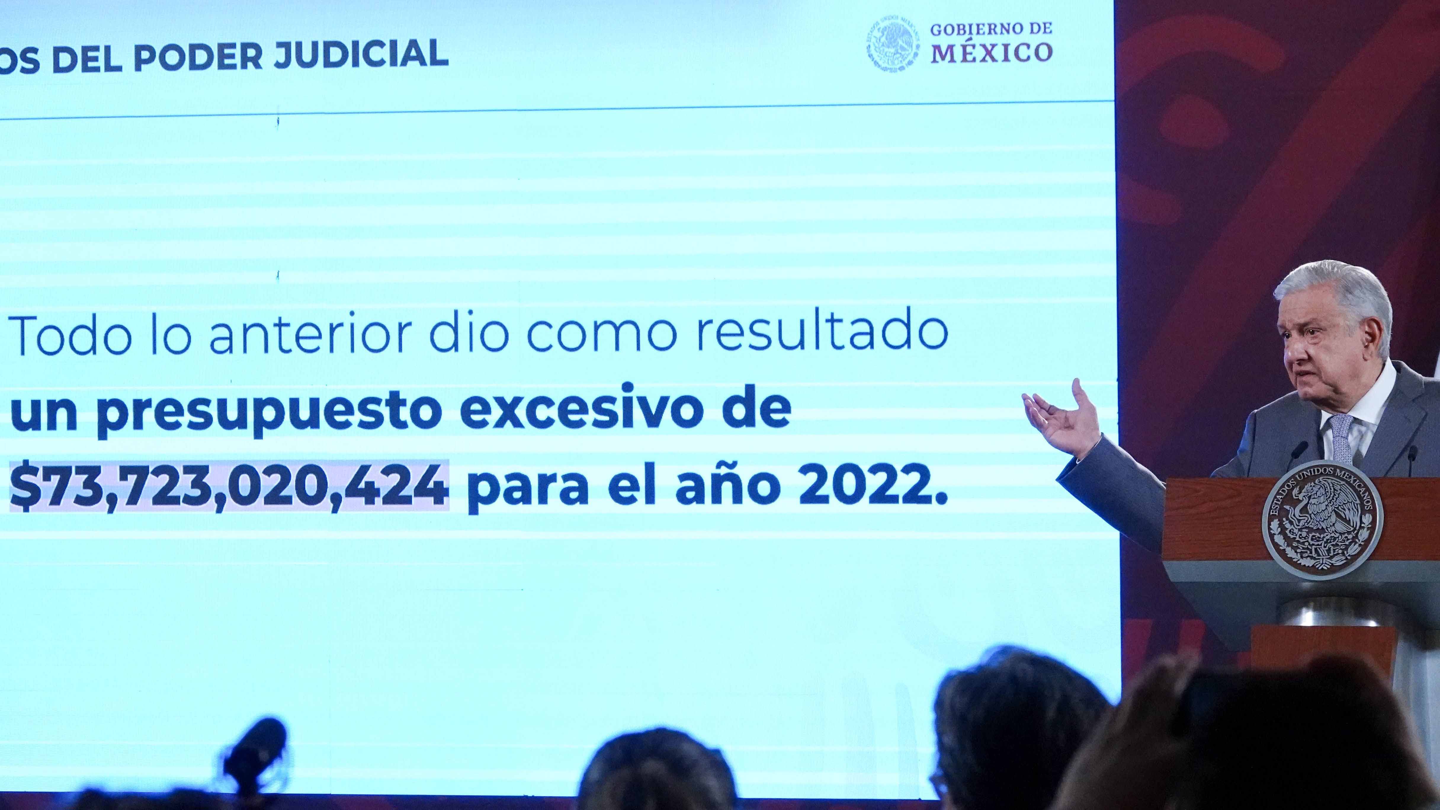 AMLO exhibe los 40 excesos del Poder Judicial en La Mañanera