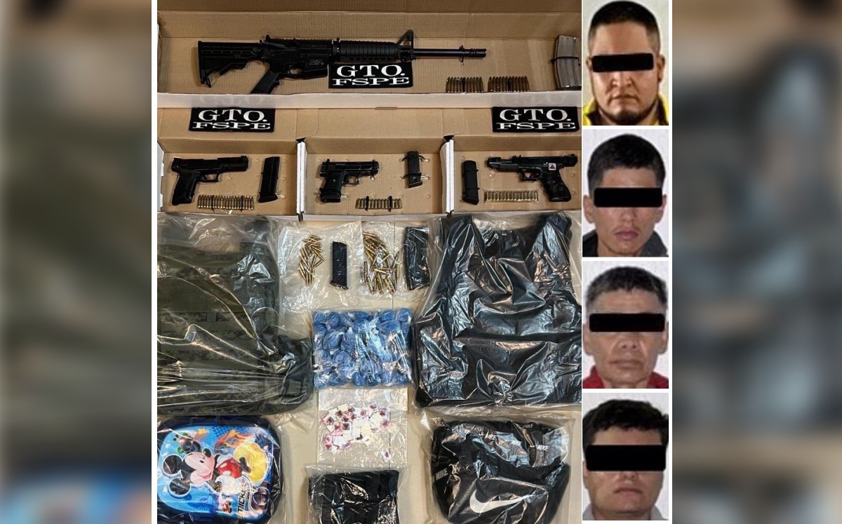 Célula delictiva es detenida; les decomisan armas y droga