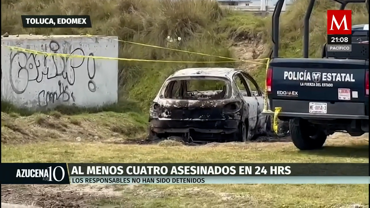 Impactante descubrimiento en Toluca: Encuentran vehículo incinerado con restos humanos