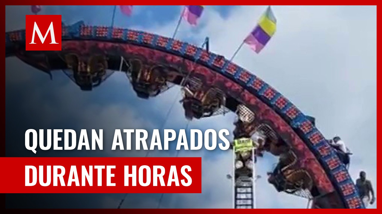 Rescate en altura: pasajeros quedan colgando en montaña rusa durante horas