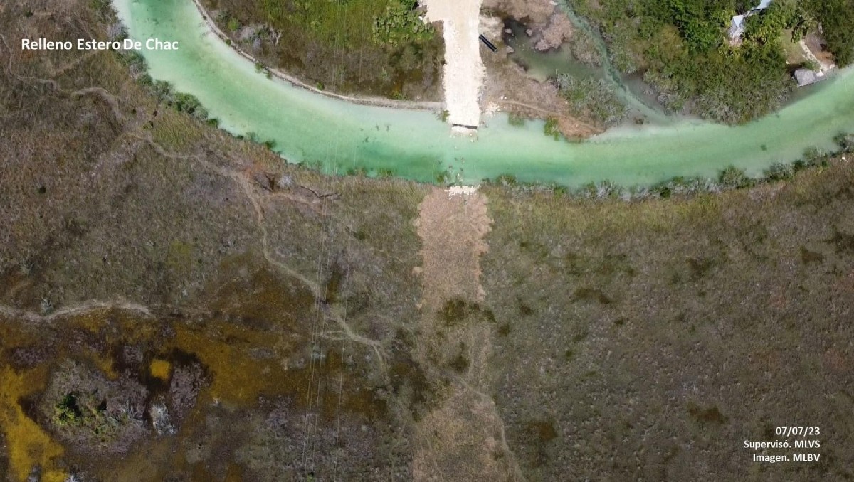 Suspenden obras del Tren Maya por denuncias de relleno en el Estero de Chac