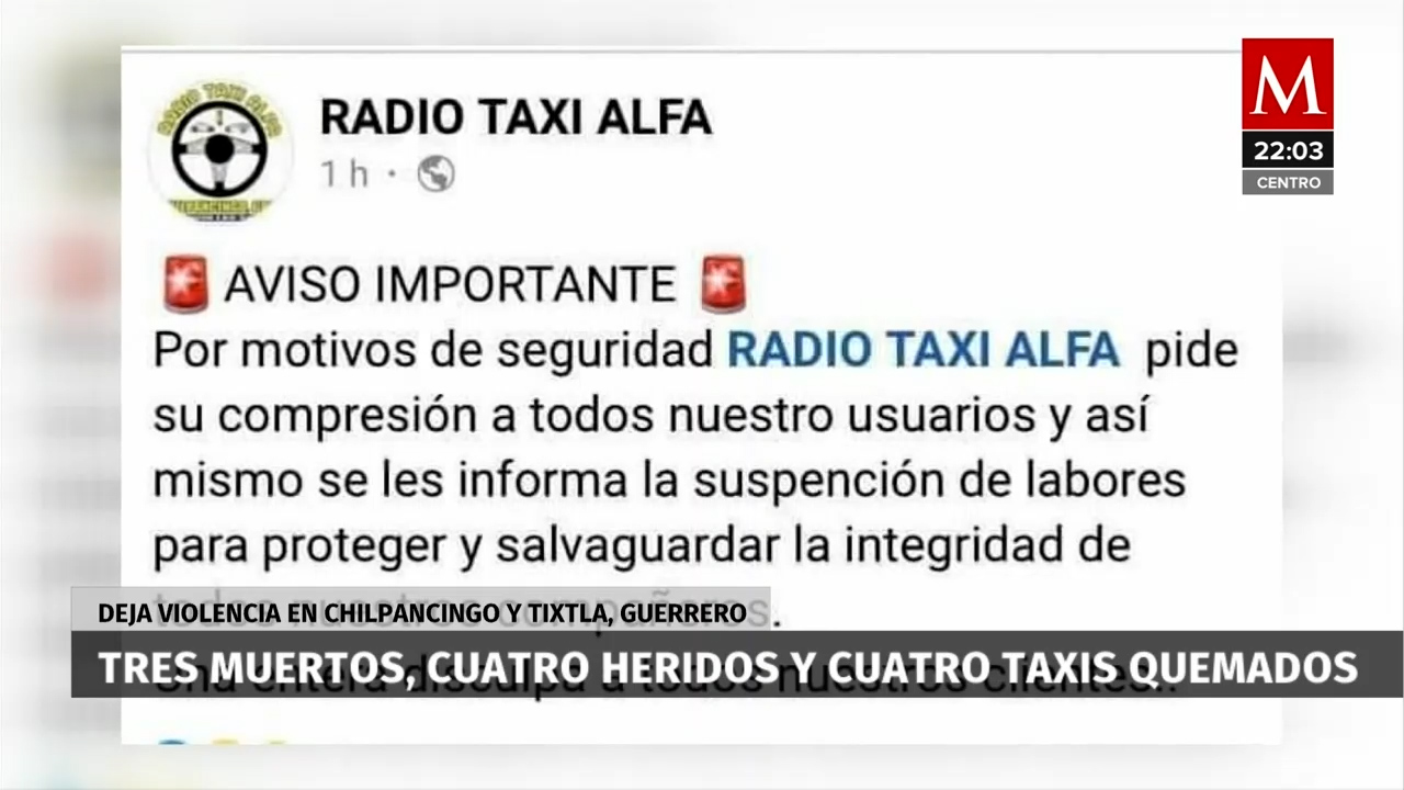 Violencia en Guerrero deja a Chilpancingo sin transporte público