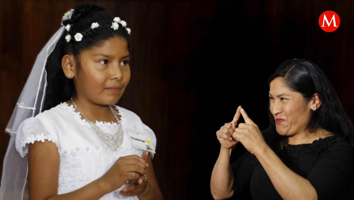 Guadalupe Cuahuizo: Niña realiza primera comunión con lengua de señas | Diseño Milenio/ Andrés Lobato