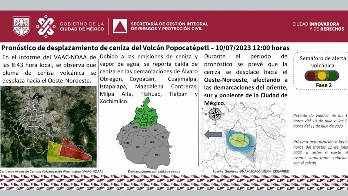 Reportan caída de ceniza volcánica en alcaldías de la CdMx; Protección Civil emite recomendaciones