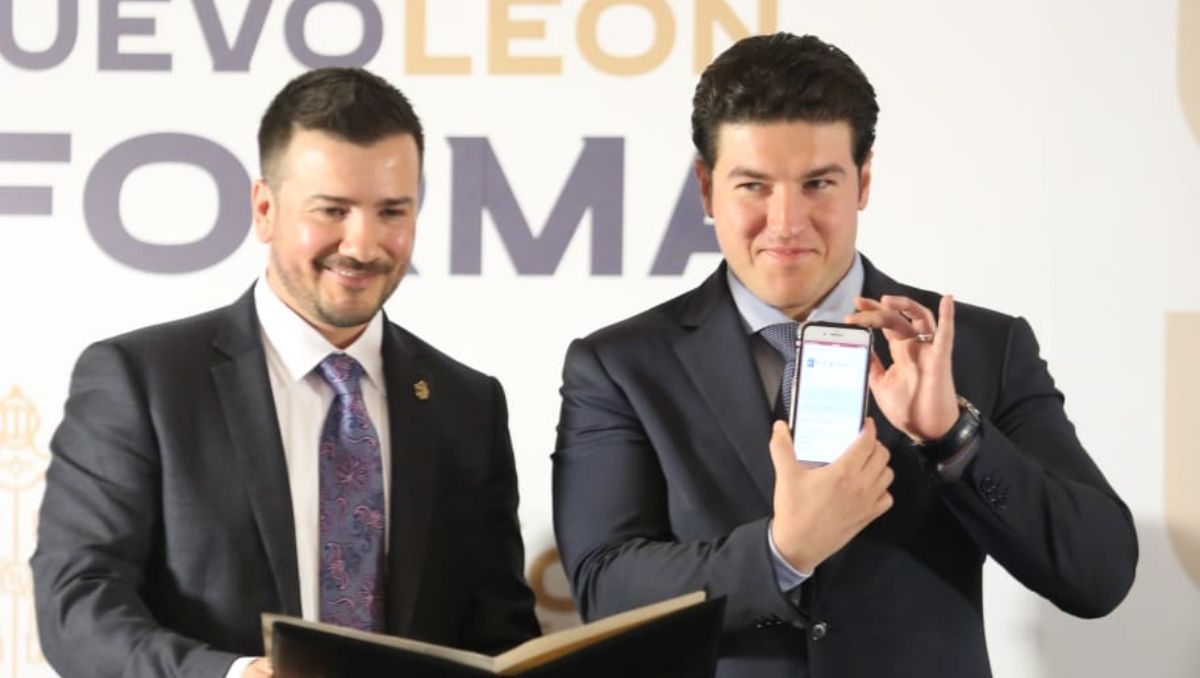 Samuel García, gobernador de Nuevo León y Josemaría Urrutia García, director del IRCNL. Raúl Palacios